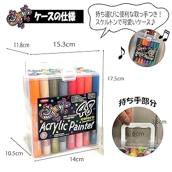 アクリルペイントマーカーペン【️全48色】　② 楽天市場】アクリルマーカーペン 48色 アクリルマーカー